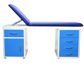Manual 2-section Examination Couch With 5 Drawers ,1 Cabinet